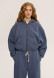 Black color three-thread insulated cropped hoodie with zipper and drawstring
